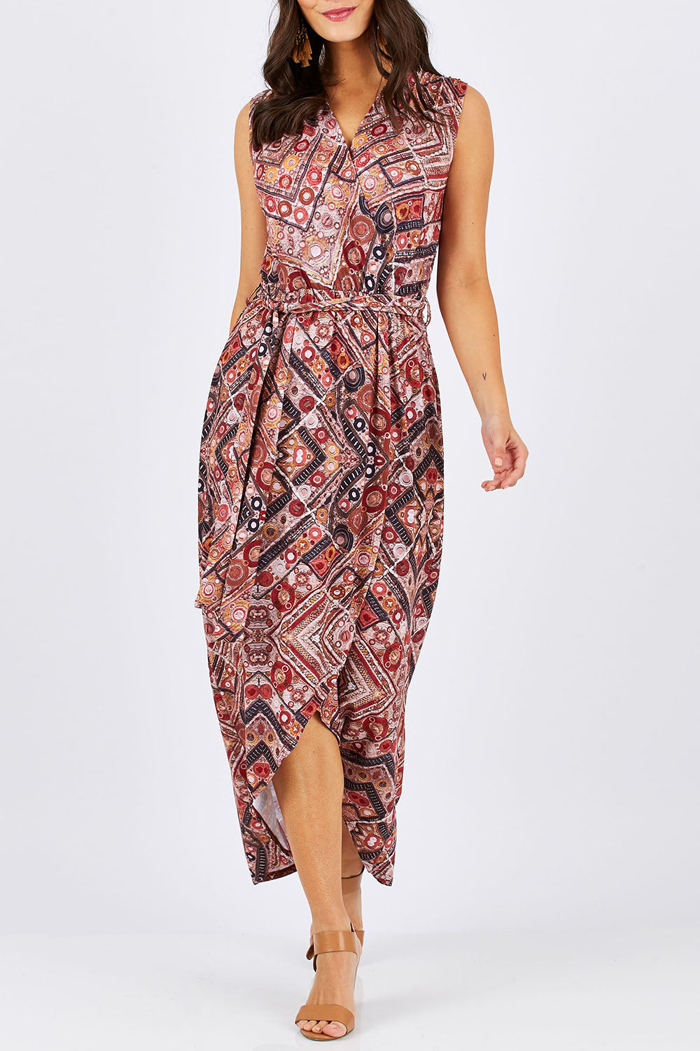 Preloved Freedom Faux Wrap Dress - Pink