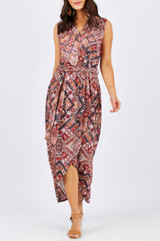 Preloved Freedom Faux Wrap Dress - Pink