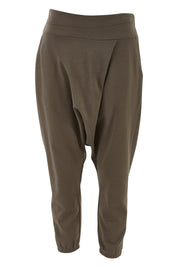 Product shot of the Relax With Me Pants in colour Olive (Green), from the front