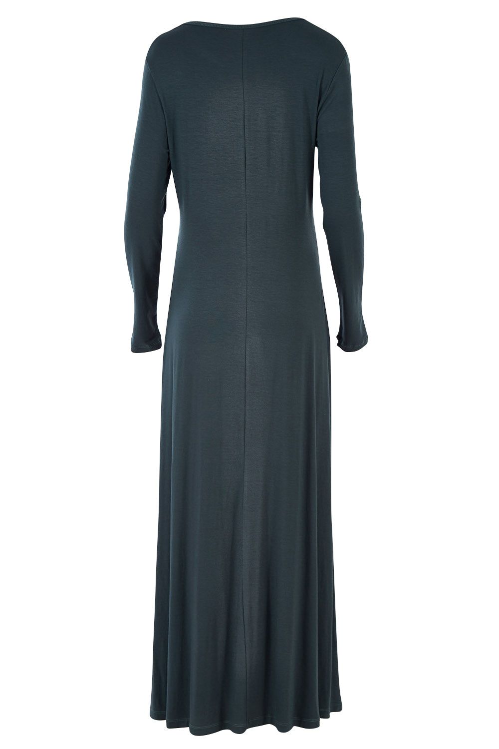 Product shot of the My Faithful Maxi Tee Dress in colour Army (Black), from the back