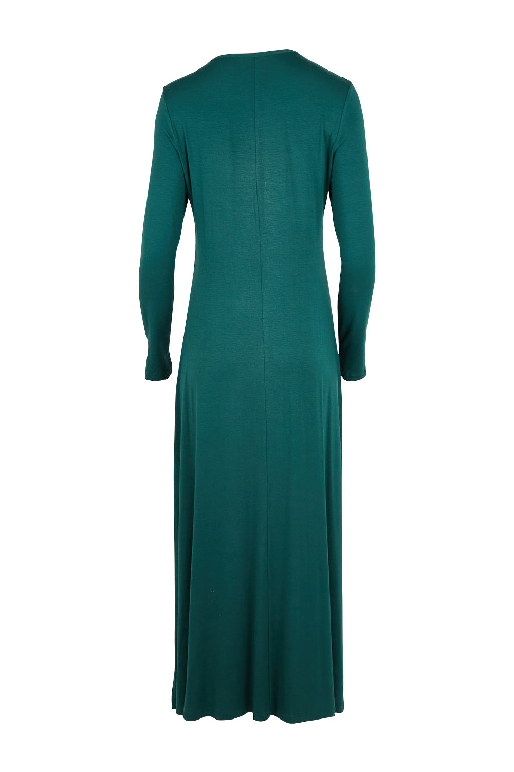 Product shot of the My Faithful Maxi Tee Dress in colour Juniper (Green), from the back