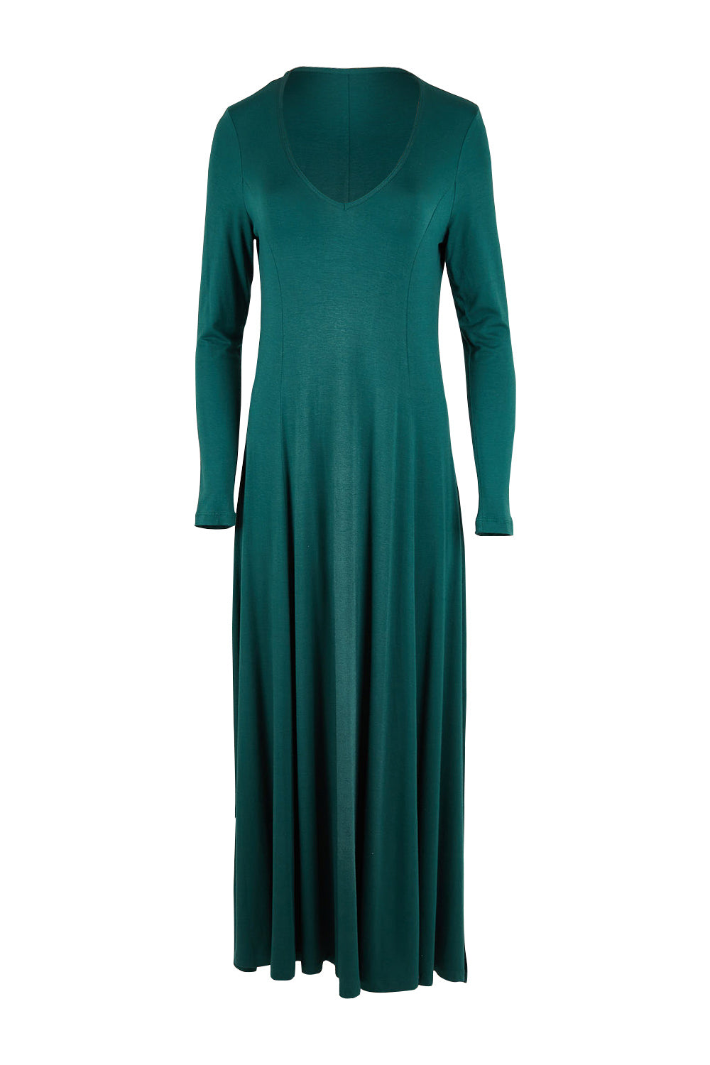 Product shot of the My Faithful Maxi Tee Dress in colour Juniper (Green), from the front
