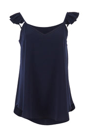 Product shot of the Romance All Around Top in colour Navy (Blue), from the front