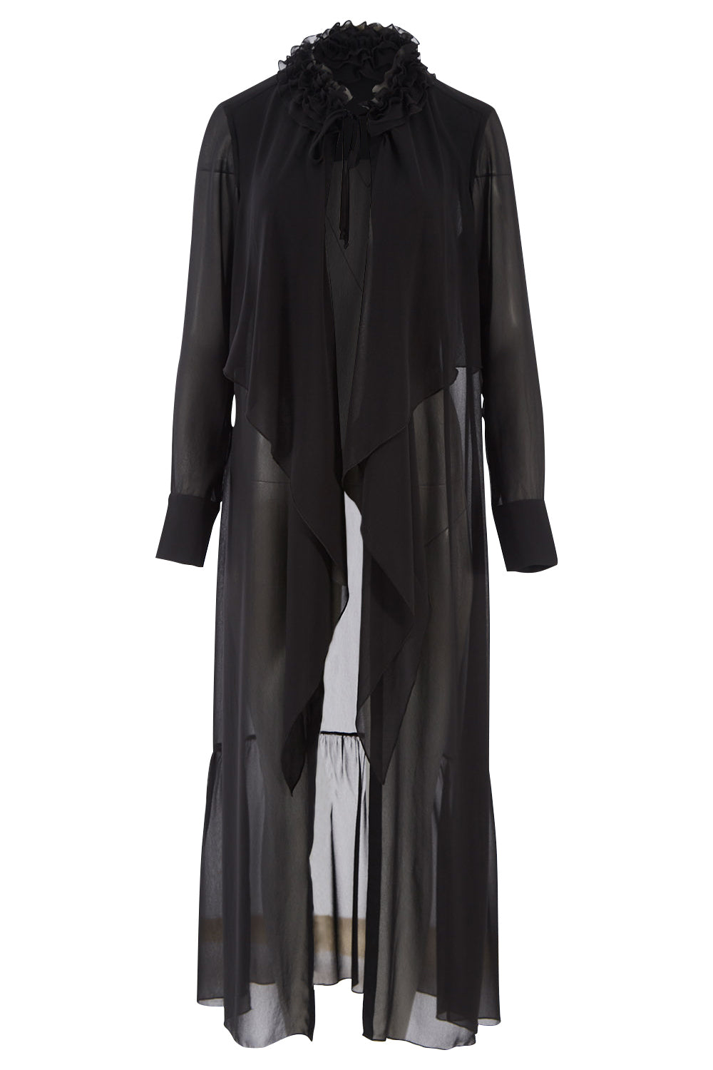 Product shot of the Breezing Along Duster in colour Black (Black), from the front