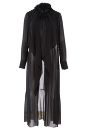 Product shot of the Breezing Along Duster in colour Black (Black), from the front