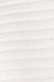 Product shot of the Roll With Me Jumper in colour Chalk (White), detail