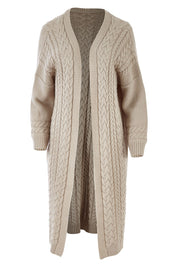 Product shot of the Walk In The Park Cardi in colour Sand, from the front