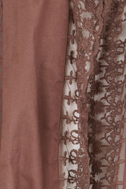 Product shot of the Spring Day Throw – Chocolate in colour Chocolate, showing detail