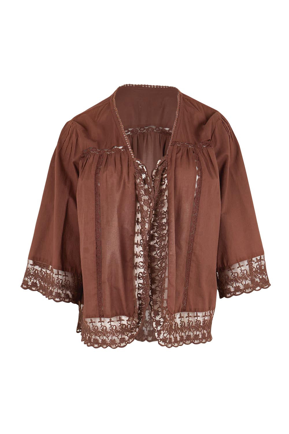 Product shot of the Spring Day Throw – Chocolate in colour Chocolate, from the front