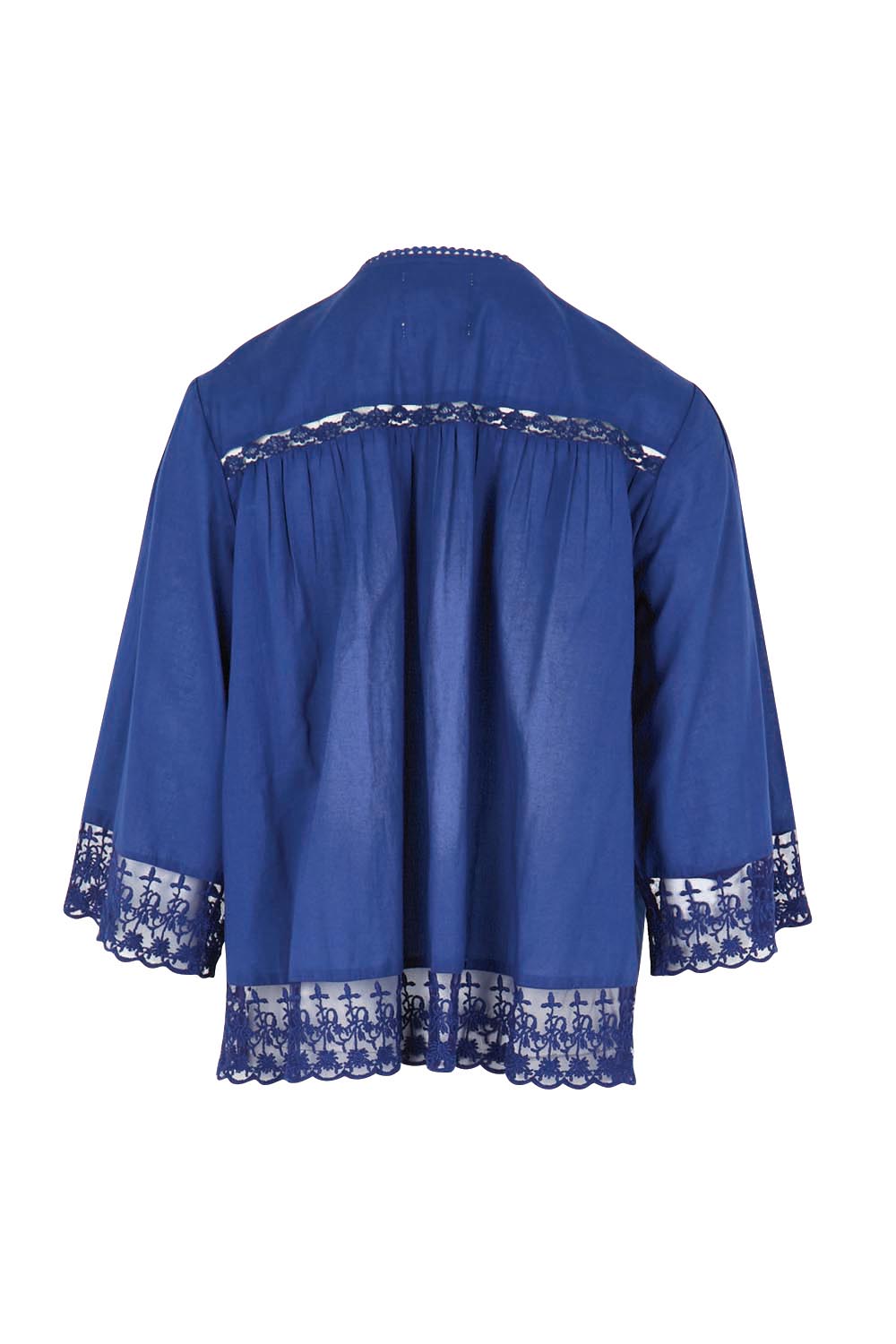 Product shot of the Spring Day Throw – Navy in colour Navy, from the back