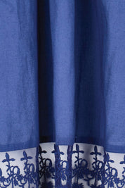 Product shot of the Spring Day Throw – Navy in colour Navy, showing detail