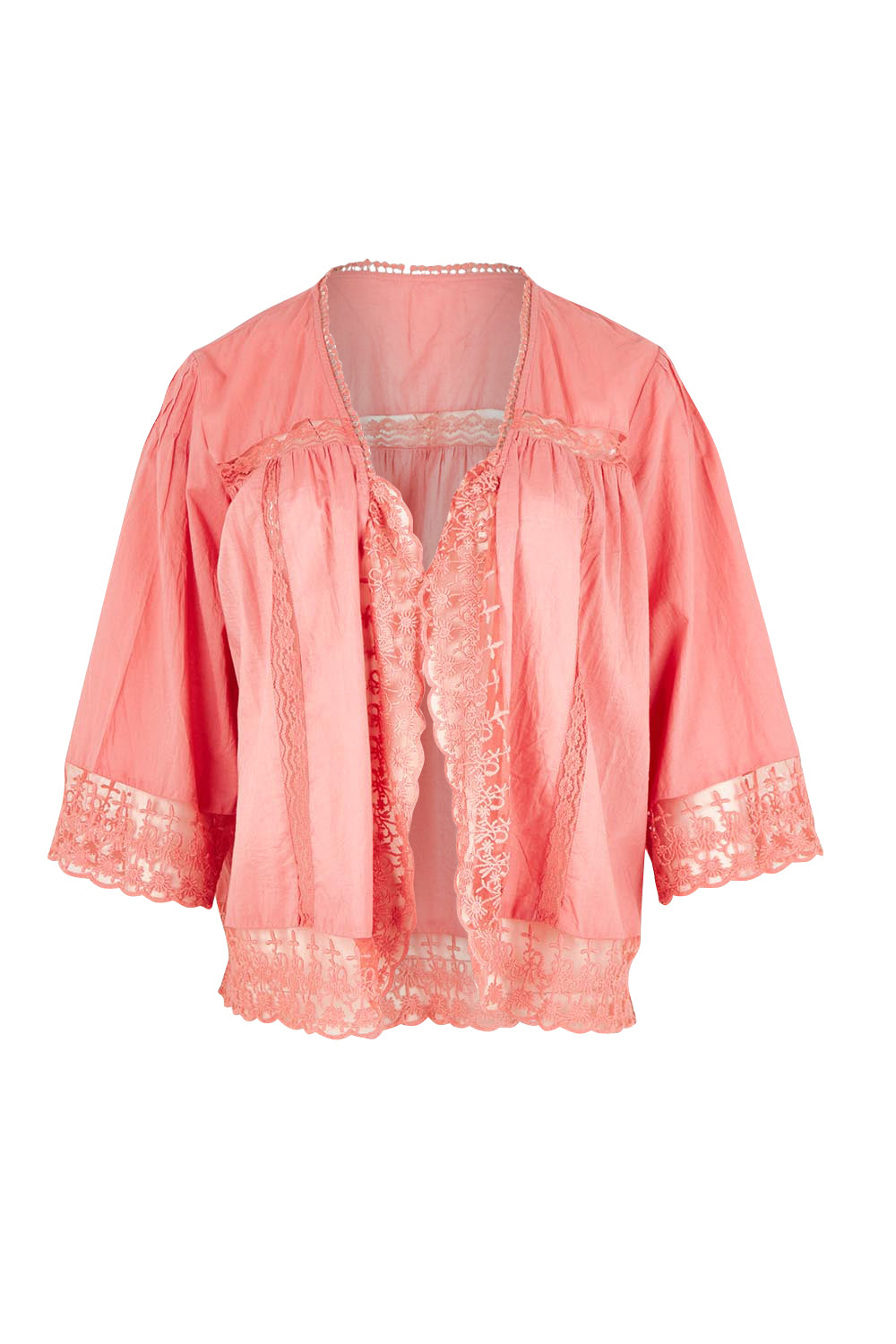 Product shot of the Spring Day Cotton Throw in colour Rose (Pink), from the front