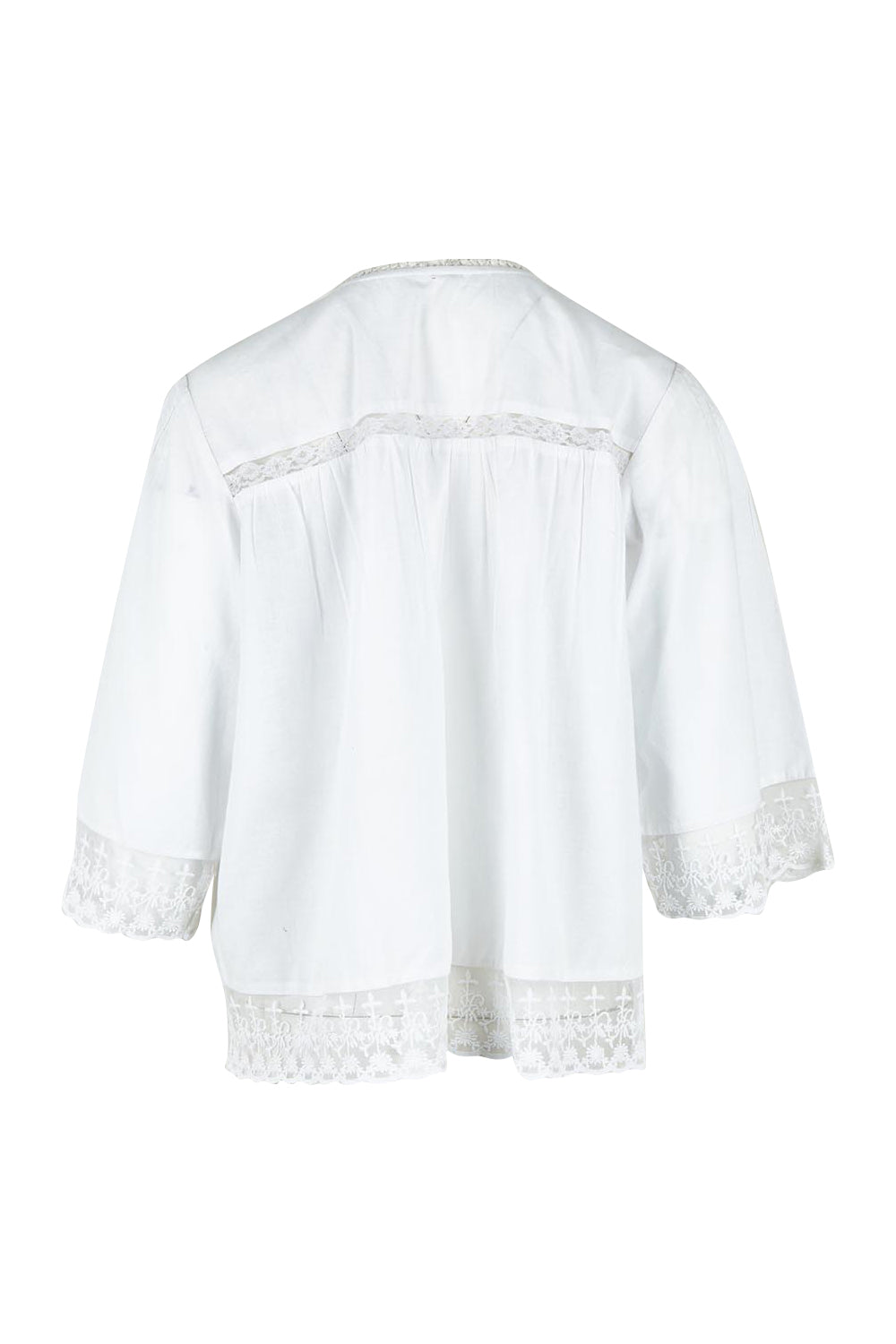 Product shot of the Spring Day Cotton Throw in colour White (White), from the back