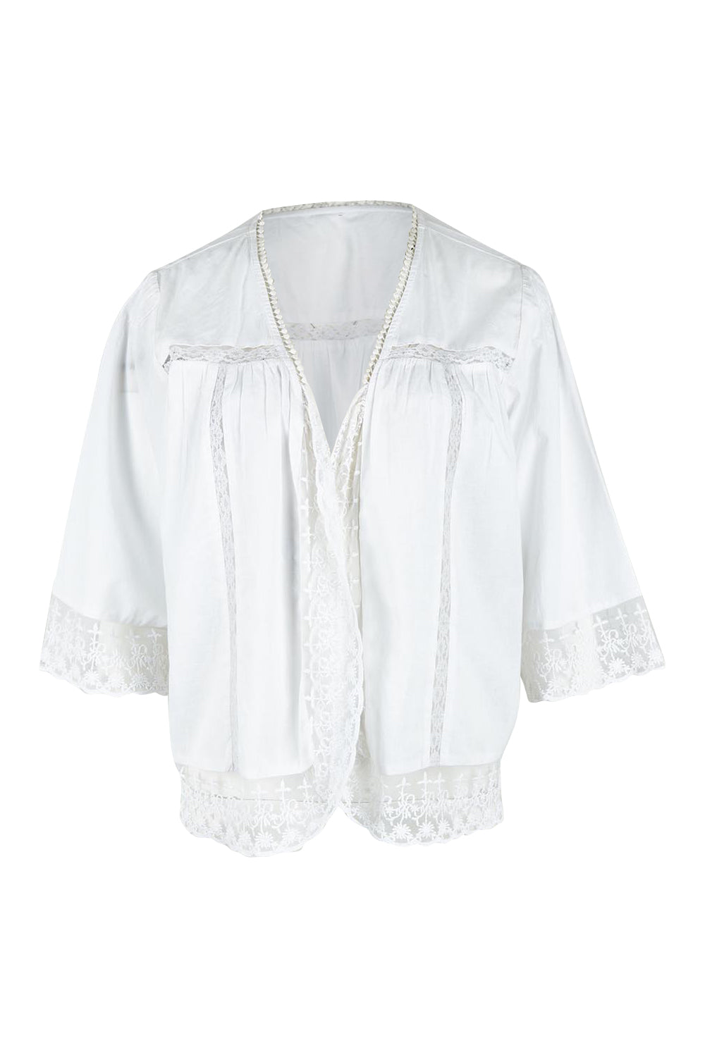 Product shot of the Spring Day Cotton Throw in colour White (White), from the front