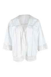 Product shot of the Spring Day Cotton Throw in colour White (White), from the front
