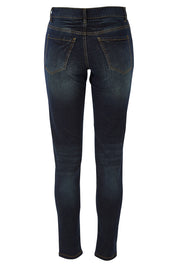 Product shot of the You Patched Me All Up Jeans in colour Denim (Blue), from the back