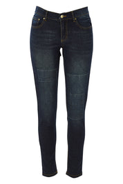 Product shot of the You Patched Me All Up Jeans in colour Denim (Blue), from the front