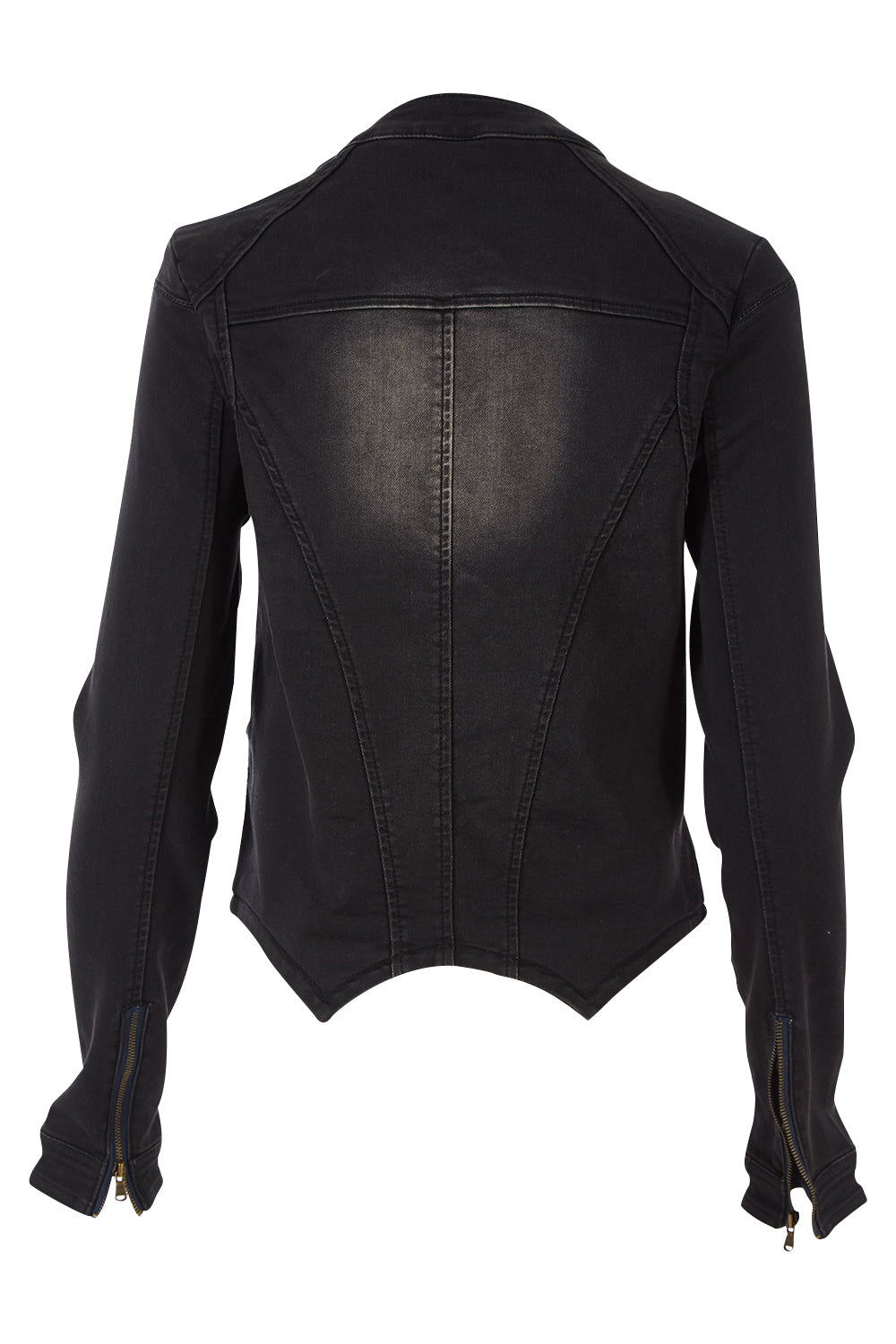 Product shot of the Road Less Travelled Jacket in colour Black (Black), from the back