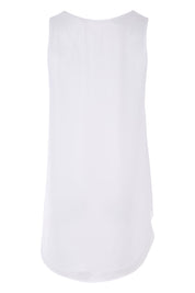 Product shot of the Sugar Snaps Round Neck Layer Tank in colour White (White), from the back
