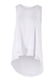 Product shot of the Sugar Snaps Round Neck Layer Tank in colour White (White), from the front