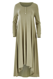 Product shot of the Picking Wildflowers Dress in colour Pumice, from the front