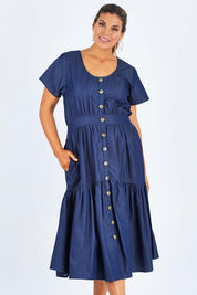 Preloved Denim Daze Dress - Denim