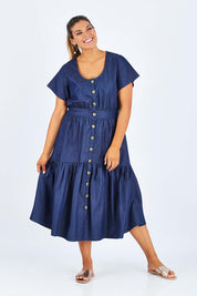 Preloved Denim Daze Dress - Denim