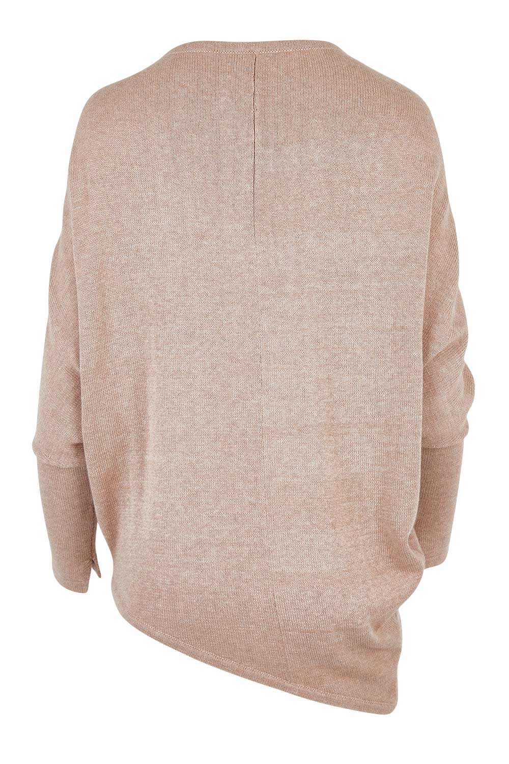 Product shot of the Snuggle Up Cotton Cashmere Jumper in colour Latte, from the back