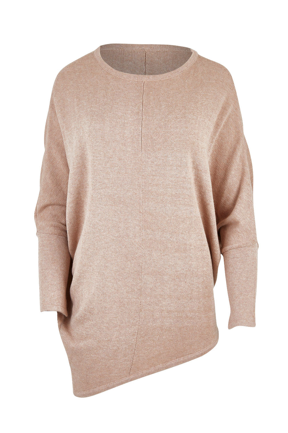 Product shot of the Snuggle Up Cotton Cashmere Jumper in colour Latte, from the front