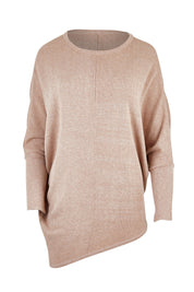 Product shot of the Snuggle Up Cotton Cashmere Jumper in colour Latte, from the front