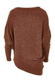 Product shot of the Snuggle Up Jumper in colour Chocolate, from the back