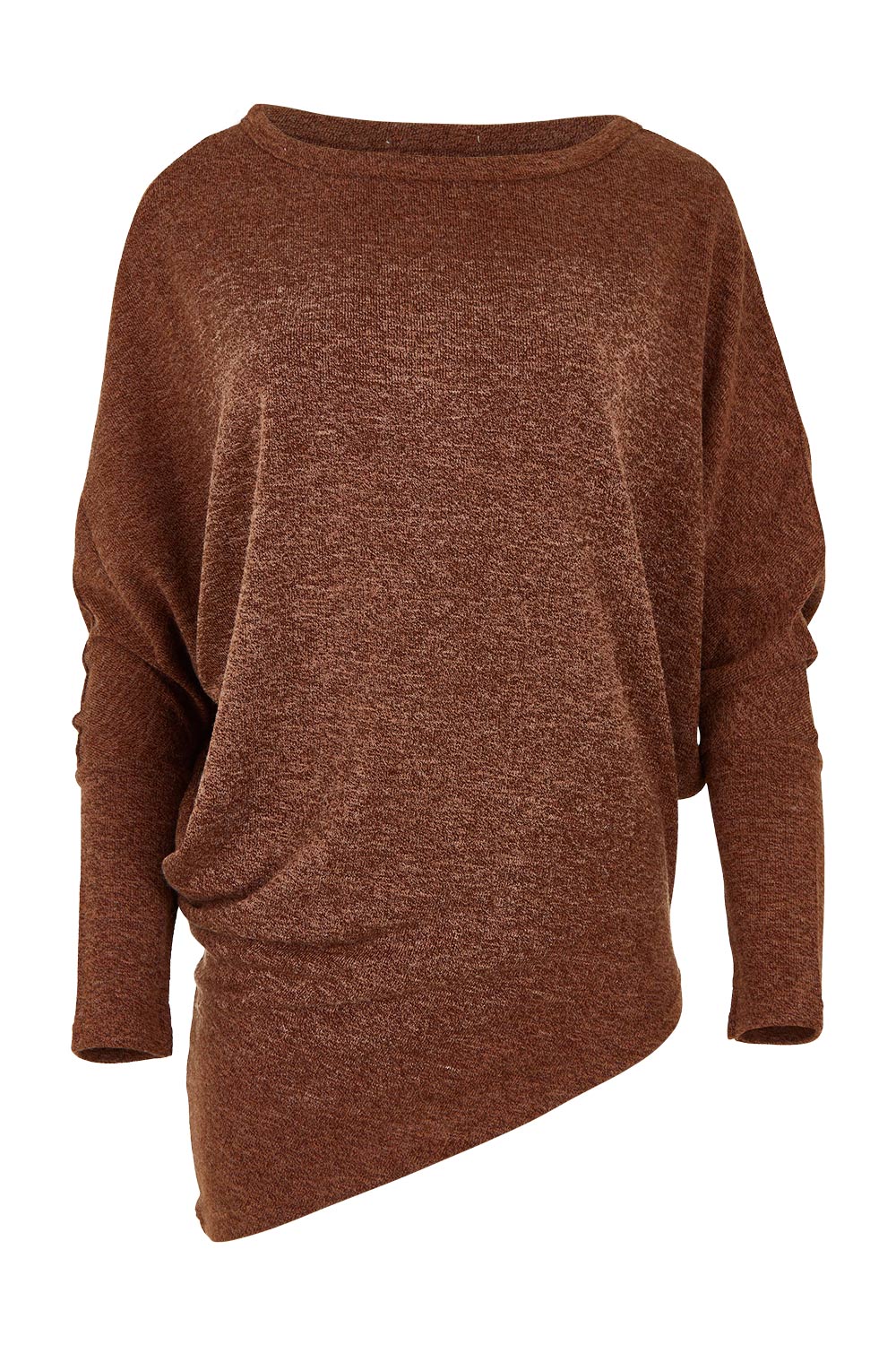 Product shot of the Snuggle Up Jumper in colour Chocolate, from the front