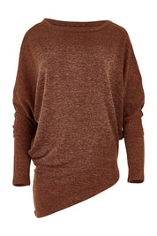 Product shot of the Snuggle Up Jumper in colour Chocolate, from the front
