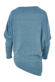 Product shot of the Snuggle Up Jumper in colour Denim (Blue), from the back