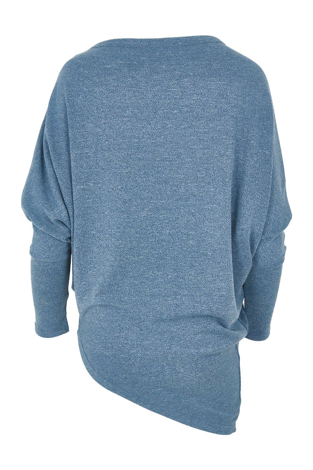 Product shot of the Snuggle Up Jumper - Denim in colour Denim, from the back