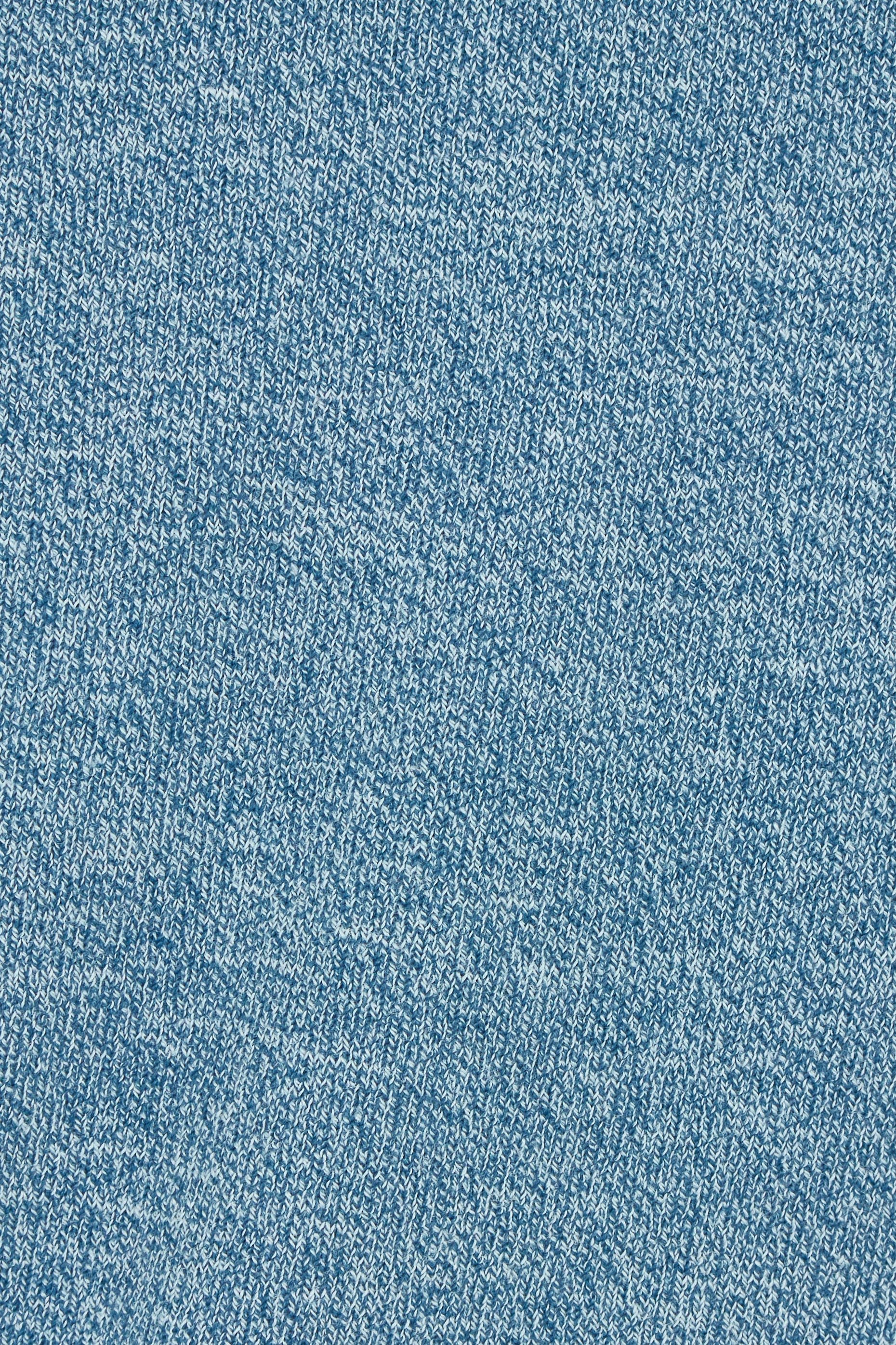 Product shot of the Snuggle Up Jumper in colour Denim (Blue), detail