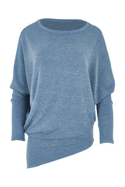 Product shot of the Snuggle Up Jumper - Denim in colour Denim, from the front