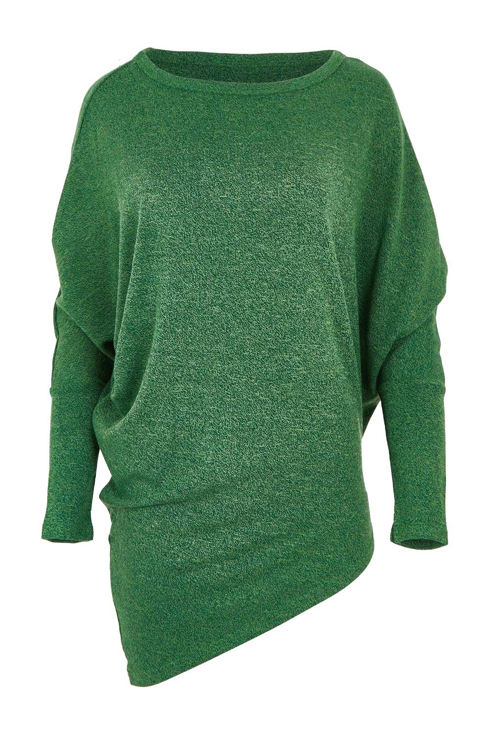 Product shot of the Snuggle Up Jumper in colour Forest (Green), from the front