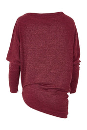 Product shot of the Snuggle Up Jumper in colour Grape (Purple), from the back