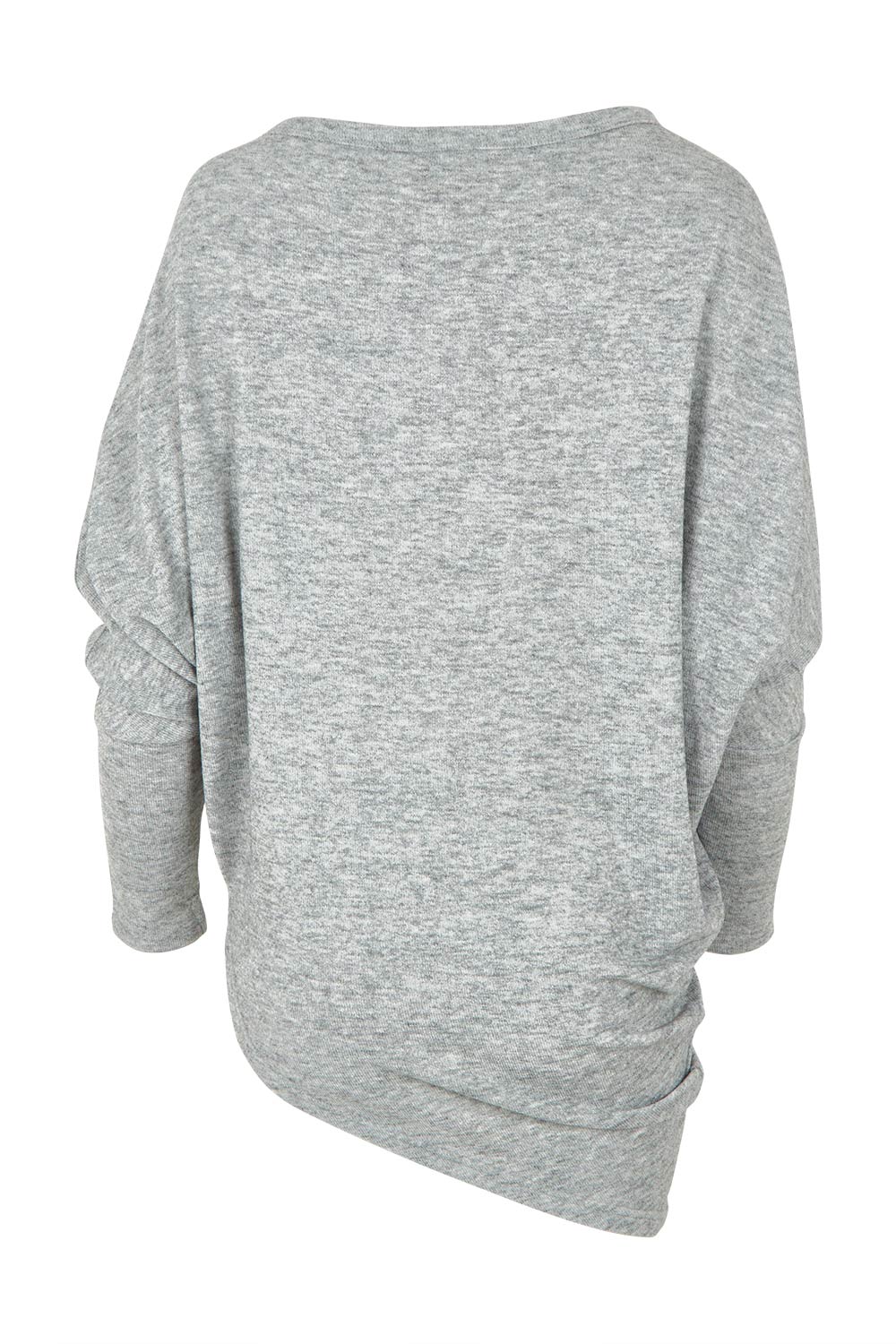 Product shot of the Snuggle Up Jumper in colour Greymarl (Grey), from the back