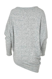 Product shot of the Snuggle Up Jumper in colour Greymarl (Grey), from the back