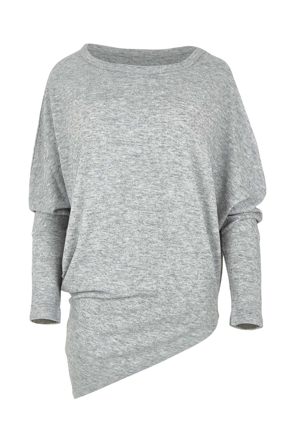 Product shot of the Snuggle Up Jumper in colour Greymarl (Grey), from the front