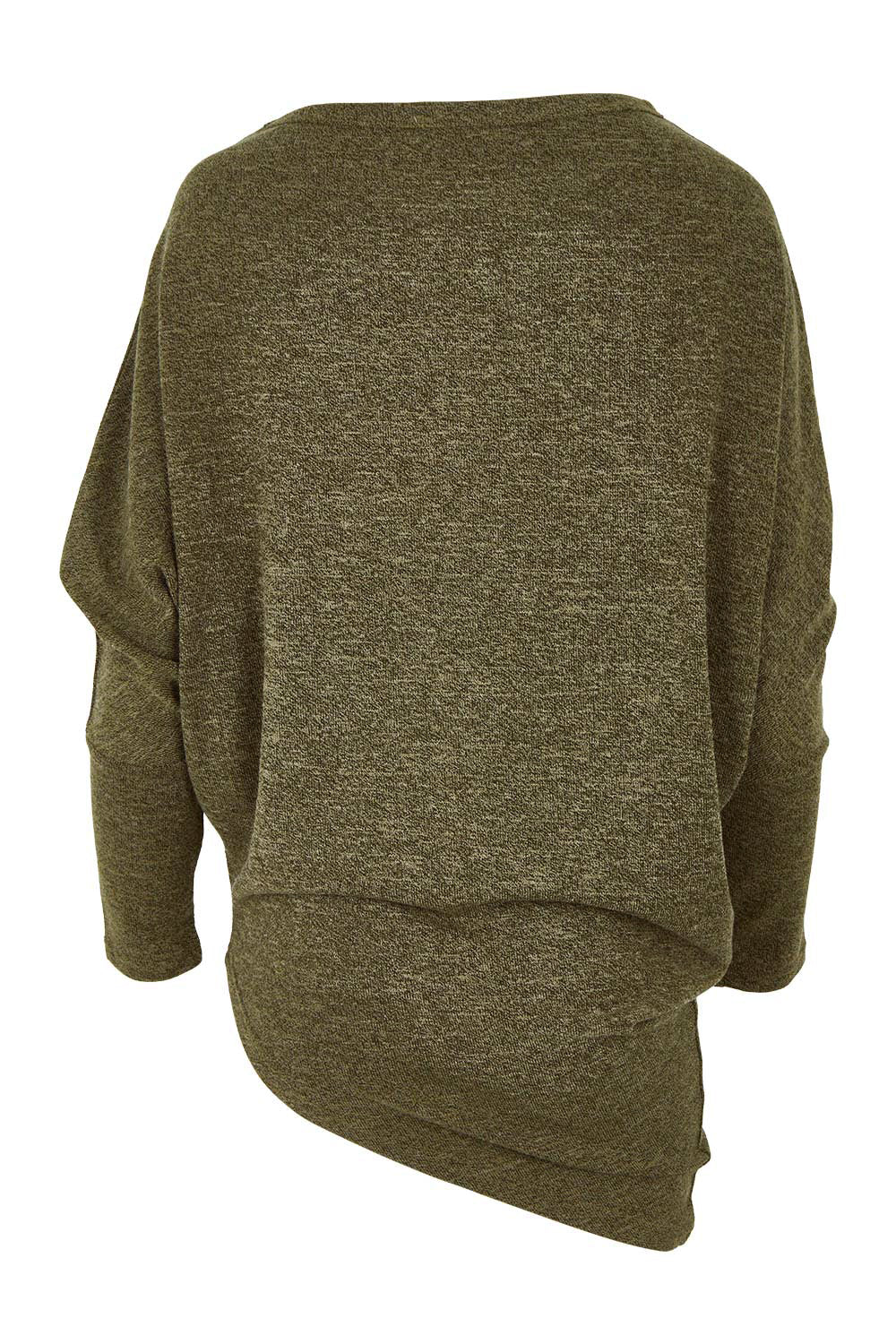 Product shot of the Snuggle Up Jumper in colour Gum (Green), from the back