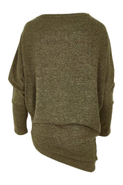 Product shot of the Snuggle Up Jumper in colour Gum (Green), from the back