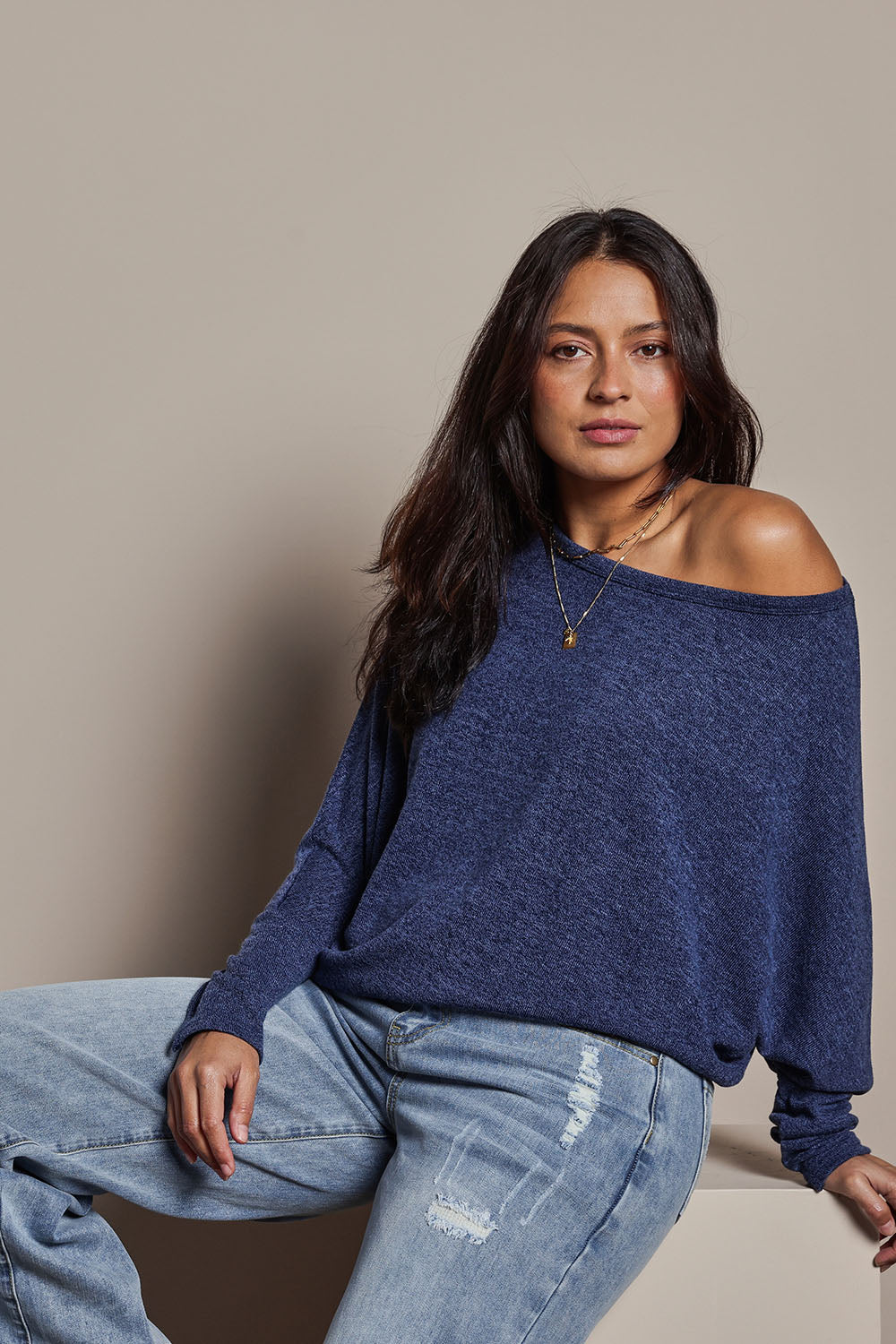 Preloved Snuggle Up Jumper - Indigo