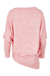 Product shot of the Snuggle Up Jumper in colour Pinkmarl (Pink), from the back