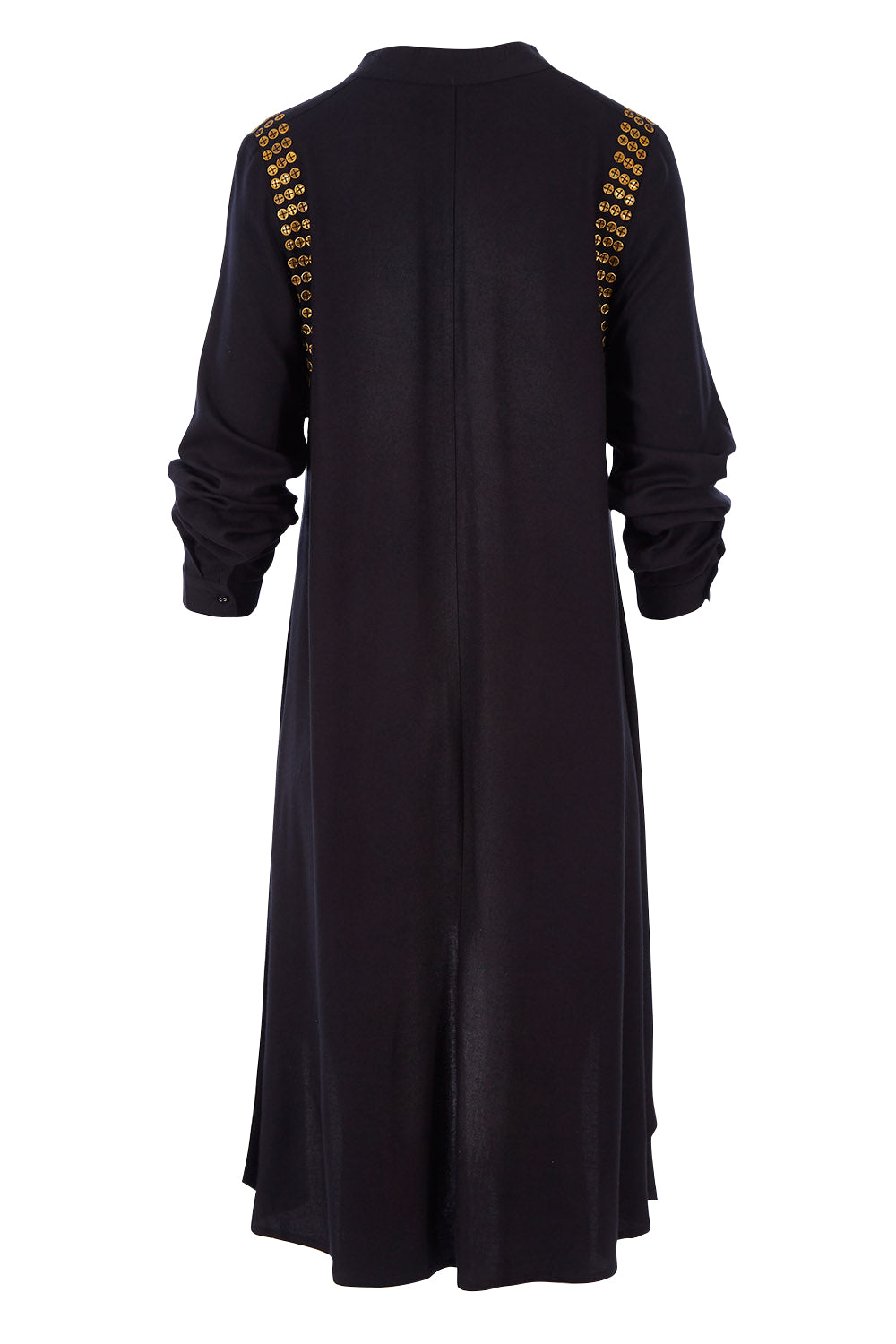 Product shot of the You At My Shoulder Tunic in colour Black (Black), from the back