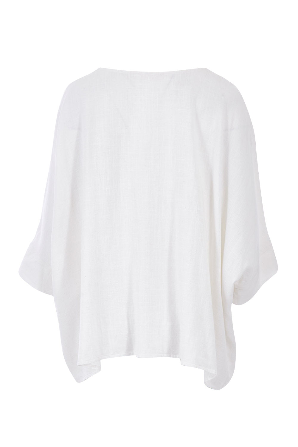Product shot of the Flow With Me Slouch Top in colour White (White), from the back