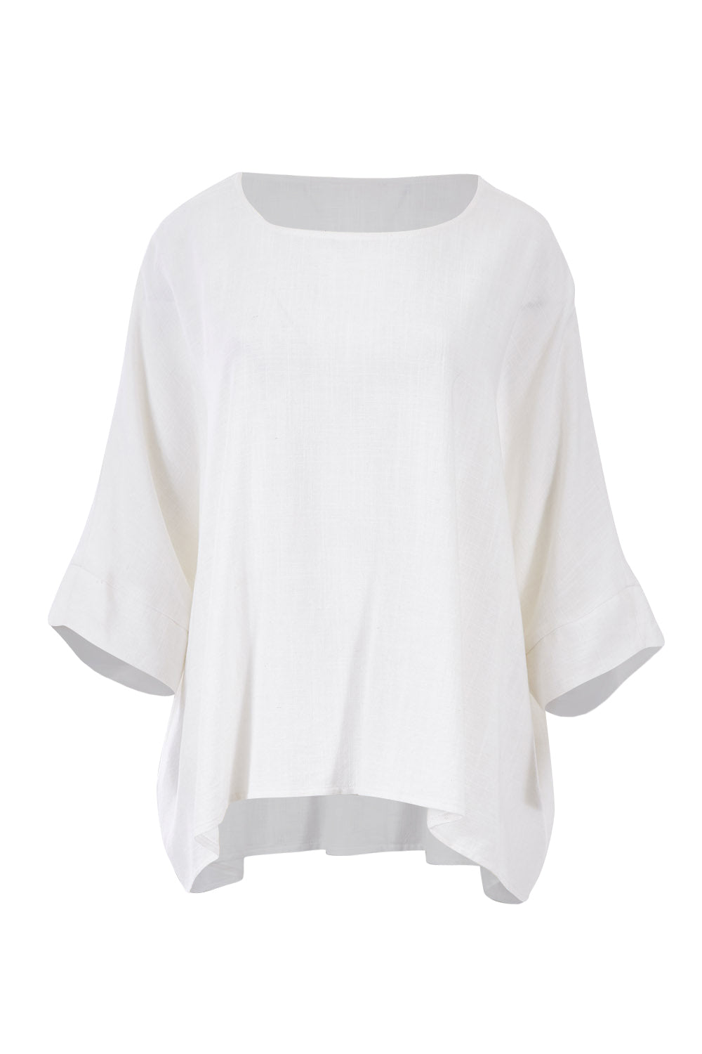 Product shot of the Flow With Me Slouch Top in colour White (White), from the front