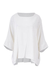Product shot of the Flow With Me Slouch Top in colour White (White), from the front